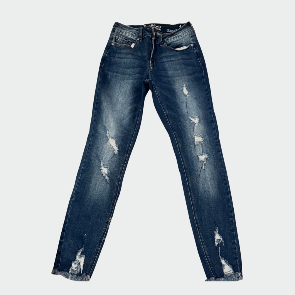 Resfeber Skinny Boyfriend Stretch Jeans Los Angeles Collection Distressed Hem